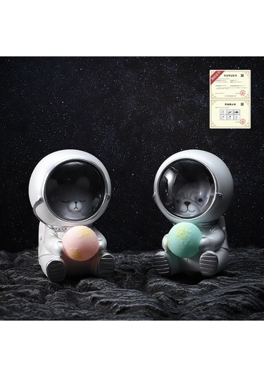 Opulentliving Galaksi Astronot Işık Dekorasyonu - Ev Ve Ofis Masası İçin Aydınlatma Beyaz Beyaz