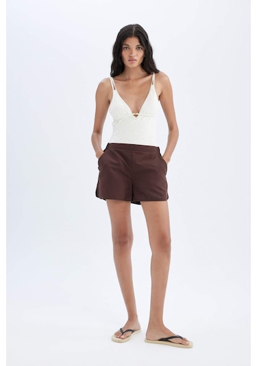 DeFacto Regular Fit Deniz Şortu-Fall in Love T5639AZ24SMBN328 Kahve DeFacto Regular Fit Deniz Şortu-Fall in Love T5639AZ24SMBN328 Kahve