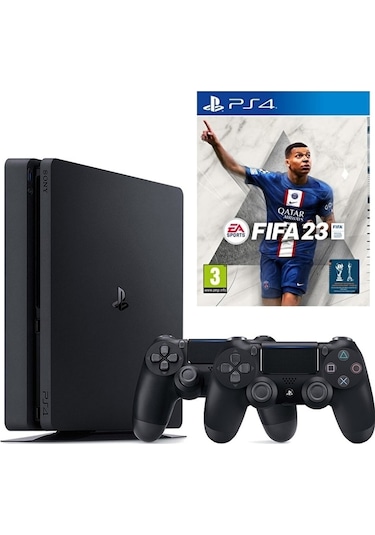 Sony Playstation 4 Slim 500 GB Oyun Konsolu + 2 Kol + Fifa 2023 (İthalatçı Garantili)