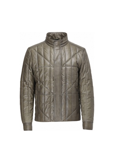 Kip Zeytin Yeşili Deri Mont Çok Renkli