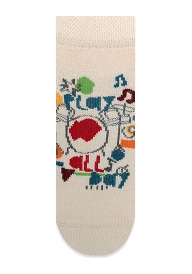 Brz Kids Gitar Ve Karikatür Desen Erkek Çorabı 3'Lü Set