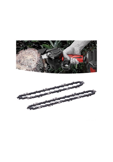 Ximistore9 4 İnç Mini Motorlu Testere İçin 2 Adet Değişim Zinciri - Isı İşlemeli Yarı Kesici, Pürüzsüz Kesim, Uzun Ömürlü Alyuminyum Çelik