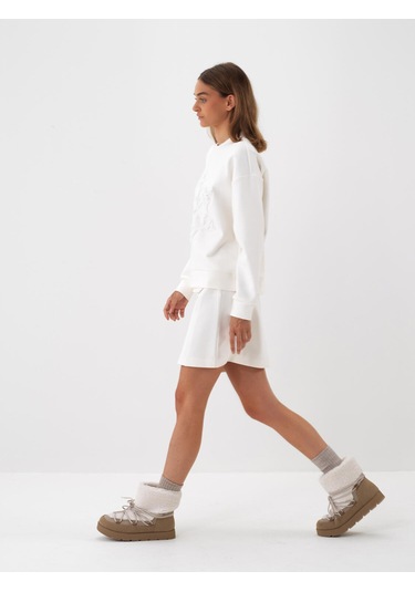 Ekru Pamuk Dokulu Regular Fit Etek 270403 Ekru