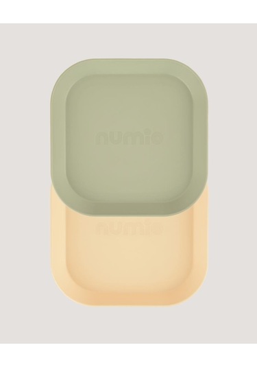 Kare Bebek Mama Tabağı 2'li Sage Green - Vanillia