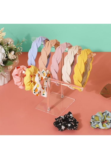 Reedark İki Katlı Akrilik Saç Aksesuarı Organizasyonu - Saç Bantı, Toka, Makyaj Masası Gösterge Rafı Şeffaf
