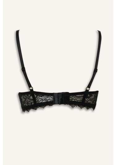 Defacto Bağcıklı Dantelli Kapsız Pedsiz Balenli Balkonet Sütyen Fall İn Love F7024ax25wnbk81 Siyah