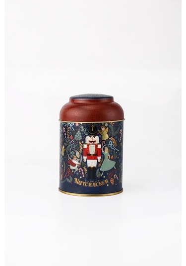 Fairytale Nutcracker Desenli Yuvarlak Metal Saklama Kabı, 9 X 11 Cm, 0,6 Lt Desenli
