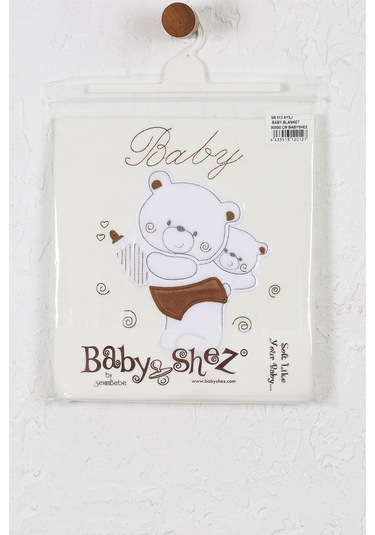 %100 Pamuklu Yenidoğan Çift Katlı Penye Bebek Battaniyesi Sb 513 Krem Krem