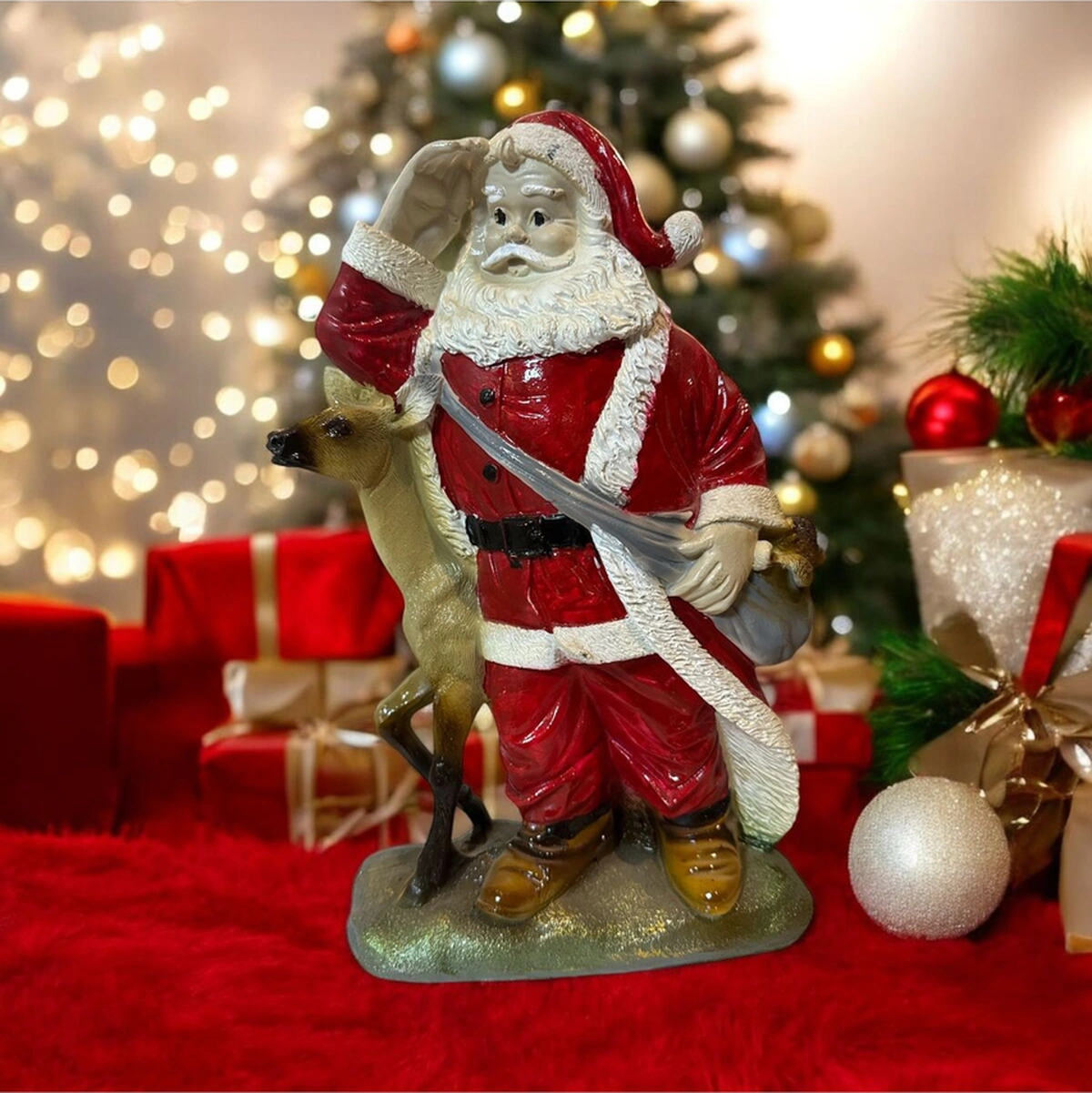 Dekoratif Polyester Tekli Noel Baba Biblo .