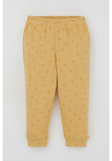 Breeze Erkek Bebek Pijama Takımı Mini Geometrik Şekiller 4 Ay-1 Yaş, Hardal Sarı Hardal Sarı