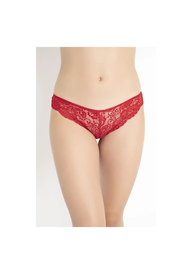 G-box 927 Kadın Dantelli Brazilian Bikini Kırmızı