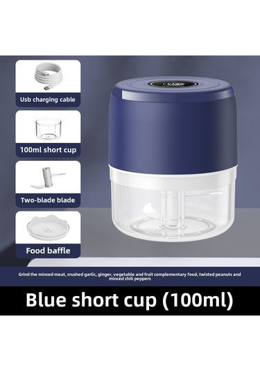 Dianziye Mutfakta Ev Kullanıma Uygun Mini Kablosuz Elektrikli Sarımsak, Fıstık, Tohumları Dövme Makinesi - 100ml Mavi, Kolay Temizlenir, Modern Tasarım Diğer