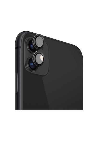Safeus Safir Temperli Kamera Lens Koruyucu, Apple Uyumlu iPhone 11 İle Siyah