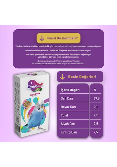 Cambaz Muhabbet Kuşu Yemi 250 G - 6 Adet 250 G