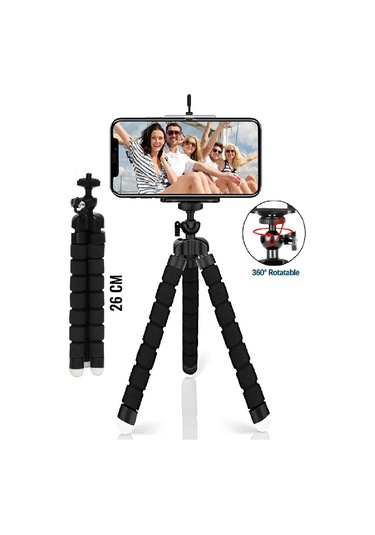 26 Cm Süngerli Ahtapot Tripod Telefon Tutucu Aparat