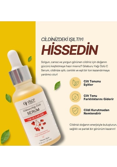 Vi&Op Cosmetics Gilaburu Yağı Özlü Gözaltı Cilt Aydınlatıcı Serum 30 ML