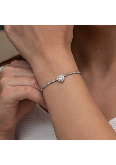 Blackcraft Gümüş Kalpli Su Yolu Bileklik Bc-48f9f2 Renkli