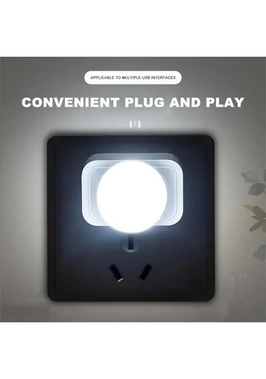 Skycity 10'lu Paket Usb Led Gece Lambası - 5v 1a, 80-100 Lumens, Sıcak & Soğuk Beyaz Işık, Dayanıklı Abs+pc, Ev Ve Seyahat İçin Beyaz