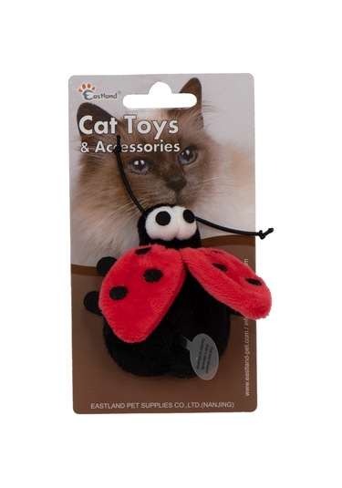 Eastland Catnipli Peluş Dijital Sesli Uğur Böceği Kedi Oyuncağı