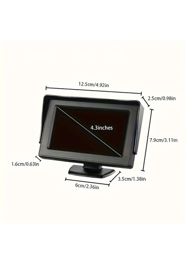 Xuweiwei 4.3 Inch Araba Arka Gorus Monitoru Tip 1 Arac Geri Gorus Kiti Yedek Kamera Otopark Asistani Kolay Kurulum