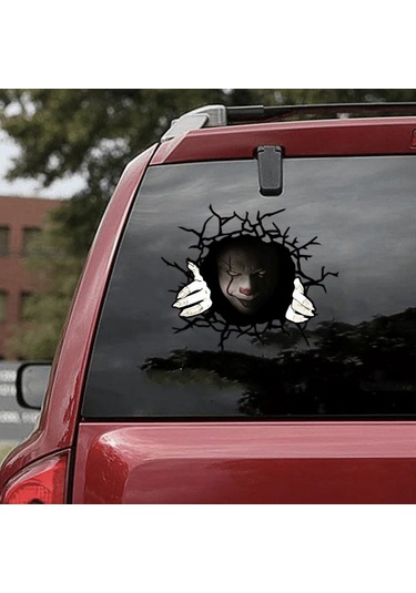 Yunboo Korkunç Halloween Pvc Araba Sticker - 30x25cm Siyah Pencere Dekoru Dış饰