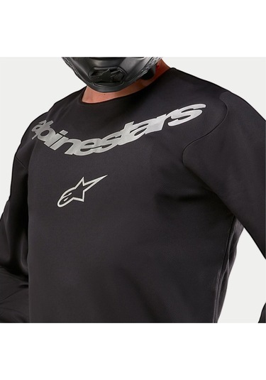 Alpinestars Fluid Graphite Off-road Motosiklet Jerseyi Siyah Gümüş