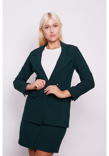 Yüksek Bel Anvelop Kruvaze Pamuklu Likralı Kumaş Kalem Ofis Etek