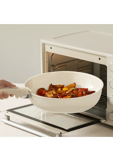 Kapris Beta 15 Parça Seramik Döküm Tencere Tava Seti Beige Bej