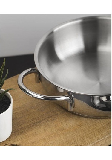 Taç Vitali İndüksiyon Tabanlı Çelik Sahan Seti 3'lü 6 Parça - Gri