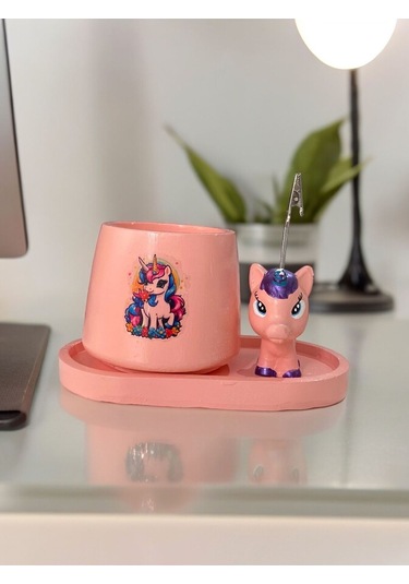 Pembe Unicorn Not - Fotoğraf Tutuculu Hediyelik Set Şeker Pembe