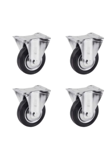 Hts 607 Sabit Bağlantılı 10lik Galvanz Kaplama Kauçuk Teker 4 Ad