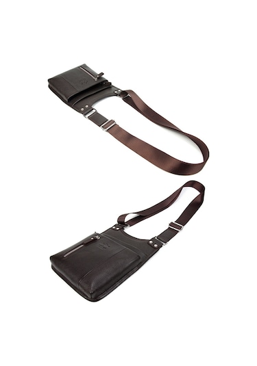 Erkek Hediye Postacı Hakiki Deri Kahverengi Çanta Kangaroo 8701K