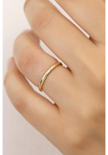 2Mm Bombeli Altın Kaplama Gümüş Alyans Çifti Tektaş Hediye Wr86