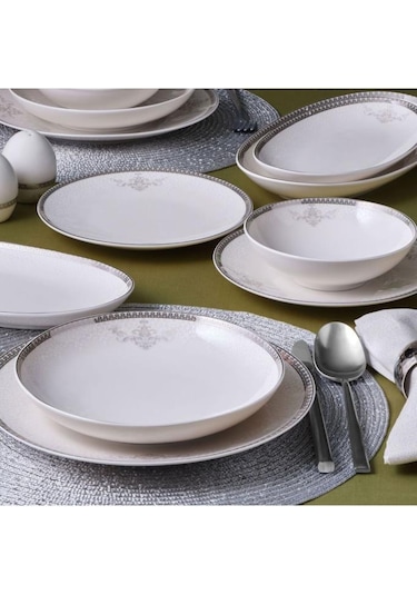 Güral Porselen Camelia 54 Parça 12 Kişilik Yemek Takımı - 65781 Bej