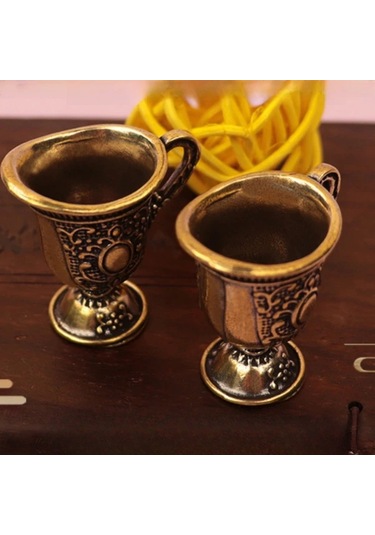 Gateesat Pirinç Retro Guochao Su Kadehi Dekoratif Ev Figürü Noel Cadılar Bayramı Koleksiyon