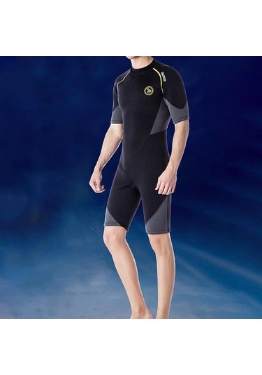 Suntek Erkekler 1.5mm Wetsuit Shorty Mayo Geri Dalış Için L Siyah
