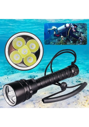 Besthome1 Cbtx Alüminyum Su Geçirmez Sualtı Dalış El Feneri, Siyah