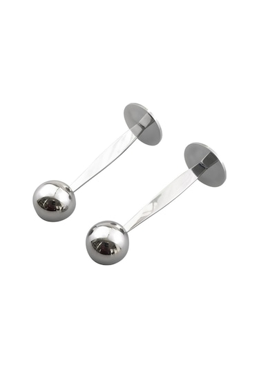 Jeemson Gümüş Renkli Çelik Kahve Ölçü Kova Ve Tamper 2'li 1, Uzun Kollü, Ev/restoran Mutfak, Çay Şeker Baharatlarda Kullanım Gümüş