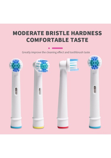Wezone 4 Adet Elektrikli Diş Fırçası Değişim Ucu - Oral-b/braun Uyumlu - Dupont Tüylü - Yetişkinler İçin