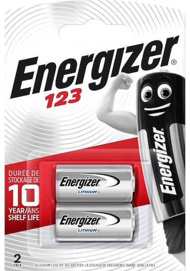 Energizer CR123A 3V Lityum Düğme Pil 2'li