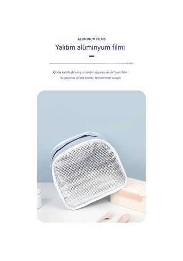 Ikkb Yeni Ürün Basit Renk Eşleştirme Alüminyum Folyo Isı Yalıtımı Büyük Kapasiteli Öğrenci Öğle Yemeği Çantası Sarı