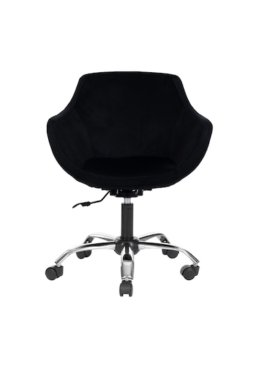 Markaelz Krom Metal Ayaklı Ofis Çalışma Sandalyesi Monoko Siyah