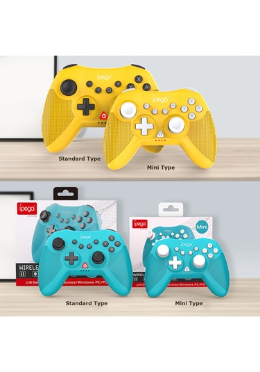 Vkemall İpega Pg-sw022 Yeşil Kablosuz Mini Oyun Kolu - Çift Motor Titreşim, 6-axis Jiroskop, Dijital Tüfeği - Ns/ps3/android/pc Uyumlu