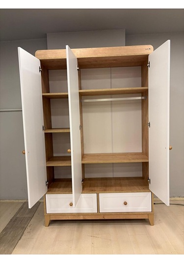 Marin 3 Kapılı Dolap, Bebek Ve Genç Odası Dolap Beyaz