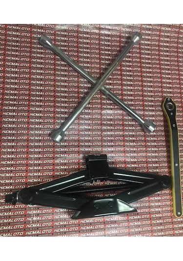 Oto Krikosu 1.5 Ton Makas Cırcır Araç Kriko + Bijon Anahtarı