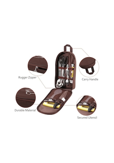 Shufa Mutfak Çantası Kamp Mutfak Çantası Brown Çok Renkli