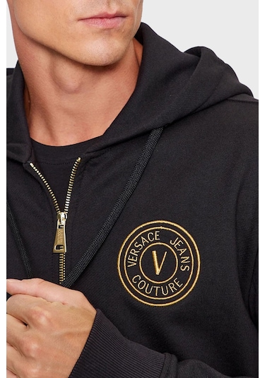 Versace Jeans Couture Versace Ön Fermuarlı Sweat Siyah