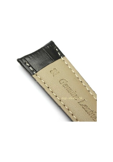 Bizon Deri Saat Kayışı 22Mm Spor Siyah Klipsli Saat Kordonu (305759555)