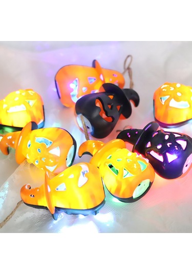 Monyee Siyah Kürke Led Işıklı Dekoratif Makyaj, Halloween Partisi Sahne Düzenleme Aleti, Reçine Materyal, 3xlr1130 Pil İle Çalışır Diğer