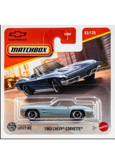 Matchbox 1963 Chevy Corvette Sılver Blue Açık Mavi